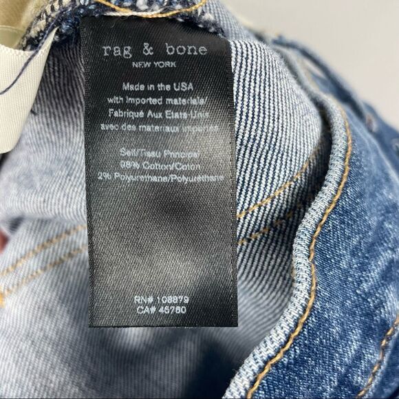 Nwot Rag & Bone Dylan Snap Button Straight Leg High Waist Jeans Size 24 - Picture 16 of 16